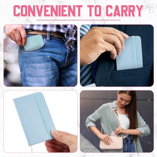 Qeeenar 10 Pcs Mini Pocket Notebook, Solid Color, Pink,Blue,Light Blue - color: Pink,blue,light Blue, size: Solid Color