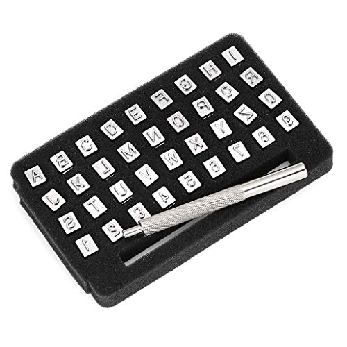 OwnMy 36PCS Leather Stamping Kit, Capital Letters and Numbers Stamps Set - size: 6mm - 36pcs