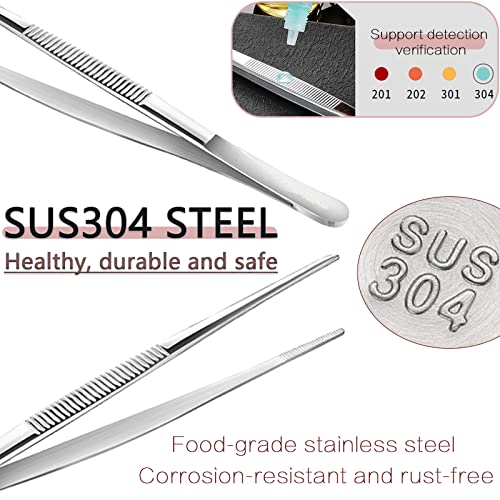 3-Pack Stainless Steel Extra Long Tweezers Set 8 10 12 Inch - size: 8" 10" 12"