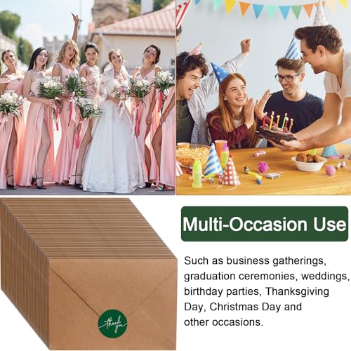 Gueevin 200 Pcs Thank You Cards with Envelopes Stickers, 3.5x5", Red, Green - color: Wine Red, Dark Green