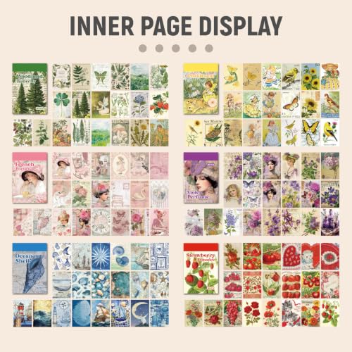 Vintage Washi Sticker Book, 300 PCS Scrapbooking and Journaling Stickers | 300 PCS Vintage Washi Paper Stickers for Journaling, Scrapbooking, Travel Albums, Planners, Junk Journals and DIY Crafts - color: Vintage Color Washi Stickers Book