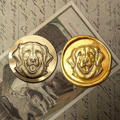 Mceal Wax Seal Stamp Head, 3D Embossed Relief for DIY Crafts, Wedding Invitations, Gift Wrapping,Animal Pet & Beasts Collection Dog-Retriever - style: Retriever