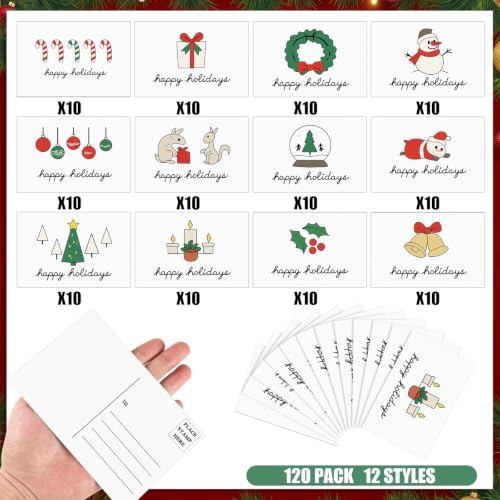 Kosiz 120 Pcs Christmas Happy Holiday Cards Bulk 4 x 6 Inch - style: Christmas Happy Holiday