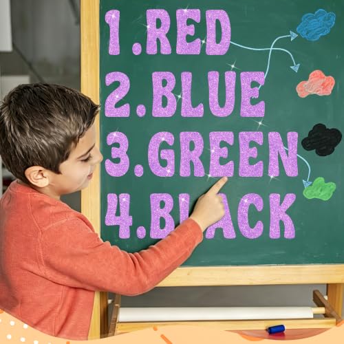 Bulletin Board Letters 74 PCS Glitter Letter Stickers Large 5 Inch, Purple - color: Purple, size: 5 Inch