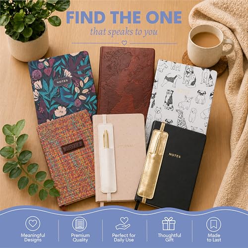 WORLD TRAVELER Eccolo A5 Lined Journal 256 Ivory Pages Lay Flat 6x8 - color: Black with Pen