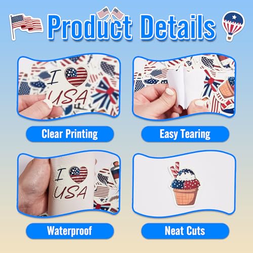 50 PCS American Flag Stickers for Water Bottle - color: Non-luminescent-209ksxx