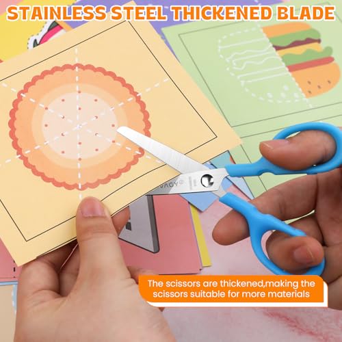 BURVAGY 180 Pack 5" Kids Scissors Safety Children Small Scissors for School - color: 180 Pack