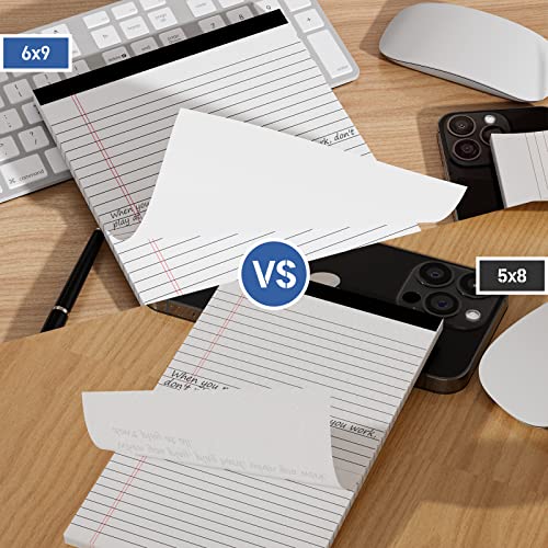 Nichela Legal Pads 12 Pack of Note Pads 6 x 9 Inch Notepad 21lb Thick Paper Writing Pads 30 Sheets Memo Pad College Ruled Small notepads 29 Lines Paper Pads for Writing, Sketching, and Note-Taking - style: White-12 Pack