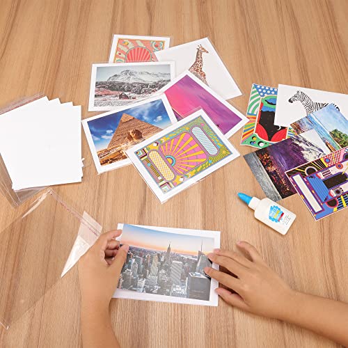 100 Pack Goefun Blank White Cards and Envelopes 5x7 with Clear Cello Bags - color: White A7 (Poly Bags), size: 5x7