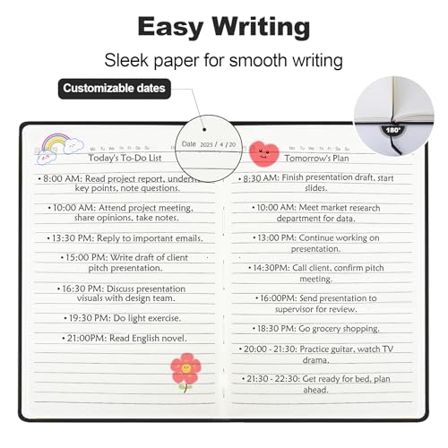SUQJOY Lined Journal Notebooks 8 Pack, 160 Pages, 5.5x 8.2-Inch Journals for Women Men, Hardcover Notebook with 100 gsm Thick Paper, A5 Size College Ruled Notebook (Black) - color: Black, size: 1 Pack