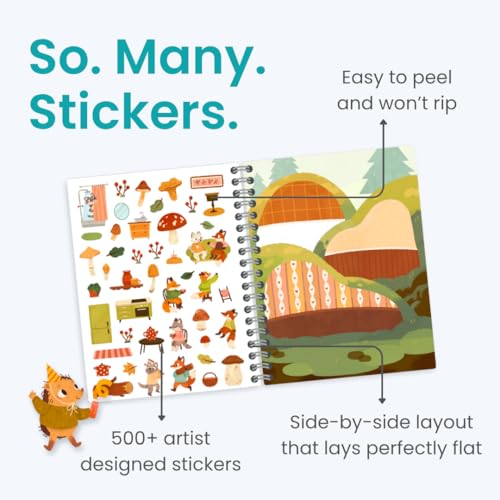 Cupkin Cozy Furry Animal Friends Coloring & Sticker Book | 500+ Stickers - color: Cozy Homes