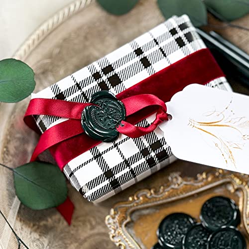 UNIQOOO Forest Green Christmas Fir Glue Gun Sealing Wax Sticks for Wax Seal Stamp - Great for Wedding Invitations, Cards Envelopes, Snail Mails, Wine Packages, Christmas Gift Ideas, Pack of 8 - color: Forest