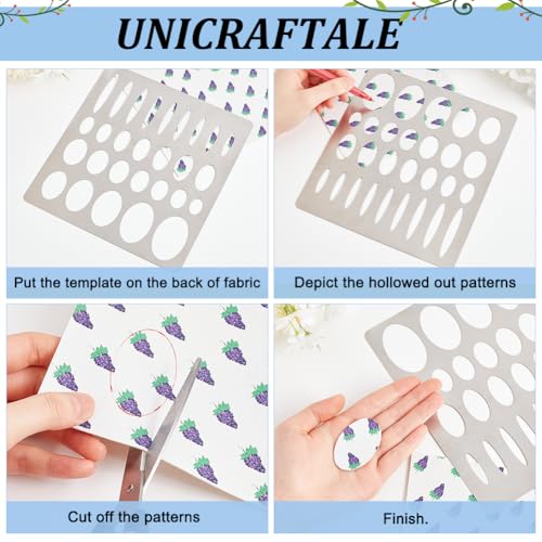 UNICRAFTALE Oval Metal Stencil Drawing Template Stainless Steel Journal Stencils Geometric Painting Stencil for DIY Scrapbooking Photo Engraving Jewelry - style: Oval