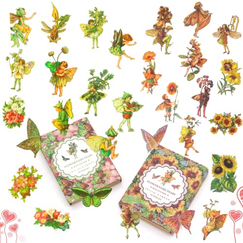 KIBBEH 90 Pieces Fairy Stickers for Scrapbook - color: Undertint Grass and Autumn