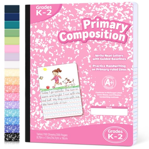 Forvencer Primary Composition Notebook K-2, Primary Journal Draw and Write - color: Pink, size: 1 Pack