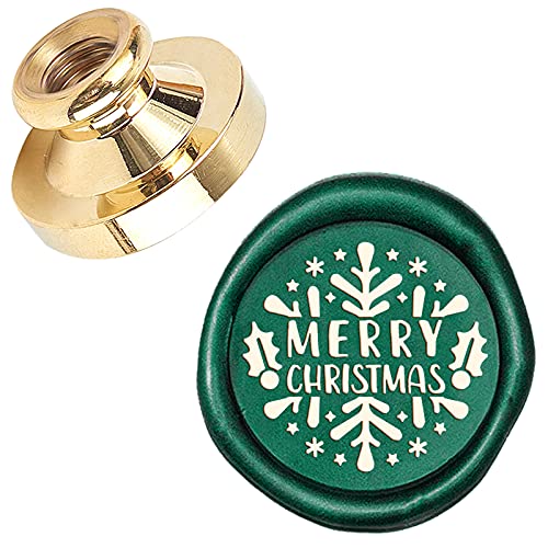 CRASPIRE Merry Christmas Sealing Wax Stamp Mistletoe Snowflake X'Mas EVE 25mm Replaceable Wax Seal Stamp Brass Head for Christmas Invitations Envelope Cards Holiday - style: tt-Merry Christmas Snowflakes