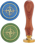 CRASPIRE Wax Seal Stamp Vintage Sealing Wax Stamps Direction Indicator 25mm Removable Brass Head Sealing Stamp with Wooden Handle for Halloween Wedding Invitations Christmas Xmas Party Gift Wrap - style: Wood Handle+Brass Head-2