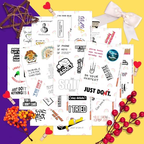 100Pcs Snarky Stickers, Sarcastic Stickers - Demotivational Decals for Water Bottle and Laptop - Unmotivational Decals, Gifts for Women & Men - color: Demotivational Stickers