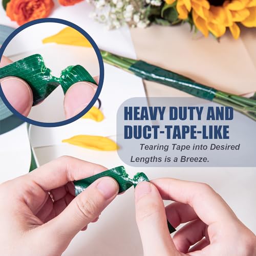 Green Floral Tape - Flower Wrap Adhesive Tape Bouquet Stem Wrapping and Floral Crafts, Wedding Bouquet Tape - 1/2 inch Wide and 180 FT Long (Pack of 3) - size: 1/2inch (Pack of 3)