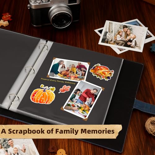 Vienrose 13"x11" Scrapbook Album Gift Set Faux Leather DarkBlue 60 Pages - color: Navy Blue, size: 12.8"X11.2" 30Sheets