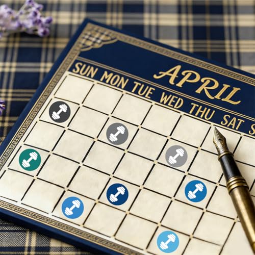 500Pcs 5 Sheets Exercise Calendar Stickers 0.5 Inch Fitness Planner Stickers Colorful Dumbbell Self Adhesive Waterproof Decals for Women Men Health Wellness Journal Scrapbooking Scheduling - style: Dumbbell