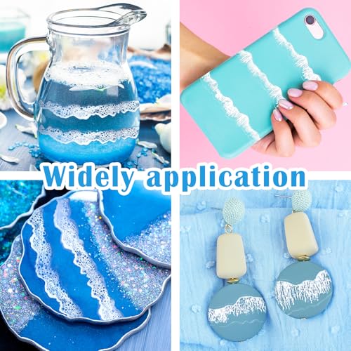 4 Sheets Ocean Waves Resin Stickers Self Adhesive Sea Wave Decal