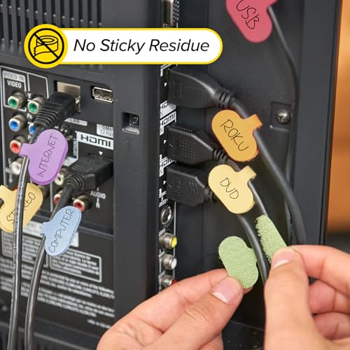 Wrap-It Storage Cable Labels - Oval, Macaron (36 Pack) | Write On Cord Labeler Wire Label Tags - color: Macaron, size: Oval