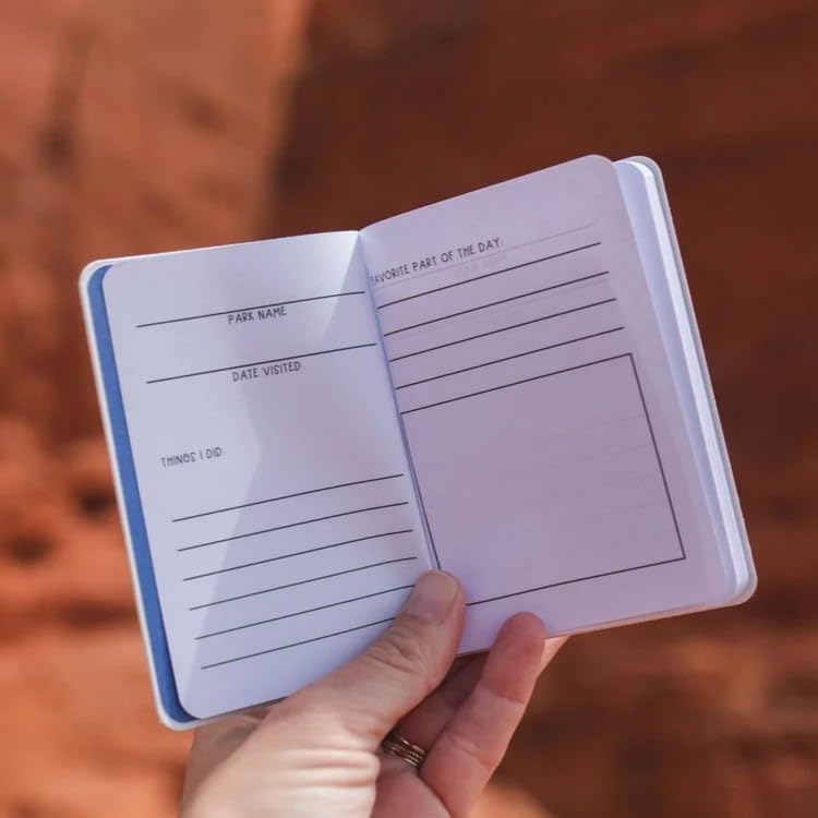 Pippi Post Mini Book of National Parks Notebook Journal, 3 x 4.5 Inches Compact Travel Leather Journal, Small Notepad, Nature Lover, Road Trip and Family Travel Gift - color: National Parks