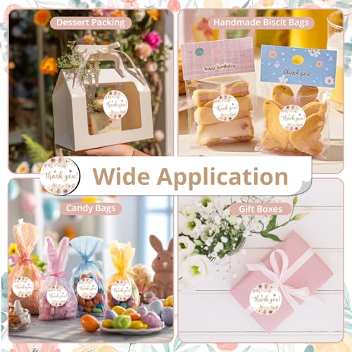 PNTKION Stickers Rolls, 500 PCS Cute Floral Thank You Stickers, Business Aesthetic, Convenient Durable, Unique Design, Wide Applications, Satisfaction Guarantee - color: Thank You