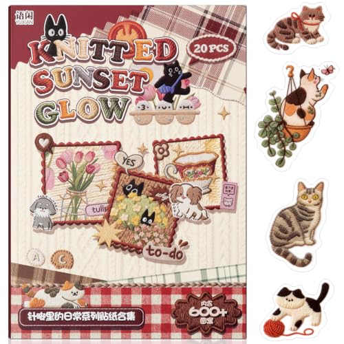 Sticker Scrapbooking Supplies for Junk Journal, 20 Sheets PET Stickers - Vintage Journaling Stickers(TZ-016-005) - color: Woven Sunset