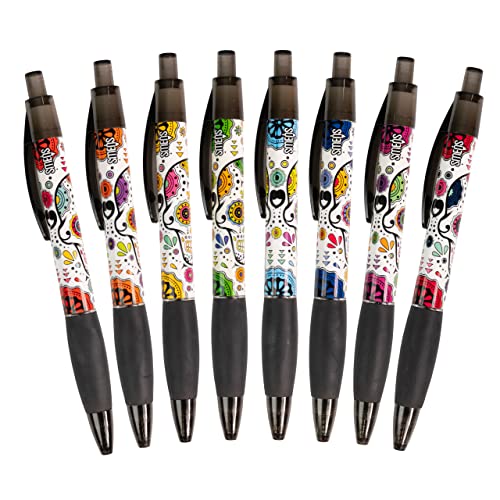 Sugar Skull Smens (2 Pack) - Scented Pens, Black Ink, Medium Point - 8 Count - color: Sugar Skull (2 Pack of 8 Count)