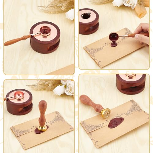 CRASPIRE Ginkgo Leaf Wax Seal Stamps Plant Sealing Wax Stamp 25mm Vintage Removable Brass Head with Rosewood Handle for Envelopes DIY Scrapbooking Wedding Invitation Wine Packages Decoration - style: Ginkgo Leaf-0349