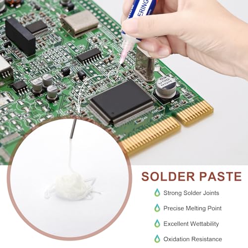 Solder Wick Braid And Solder Flux Paste, No Clean Soldering Flux(10cc) Soldering Remover Tool, 10ft Desoldering Wick Braid For Electronics Repair For Disassemble Electrical Components - style: 2pcs+3pcs