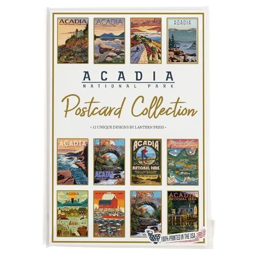 Lantern Press Acadia National Park - Postcard Set of 12 Different Original Hand Illustrated Postcards … - color: Acadia National Park