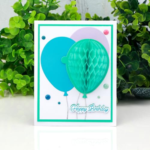 8Pcs/Set Honeycomb Paper Pads and Balloon Cutting Dies Set Whit Magnets Position.for DIY 3D Craft and Pop-Up Cards; 30 Layers 2cm Glue line Crafts Cardmaking Embellishments - color: Light Color+Balloon Dies