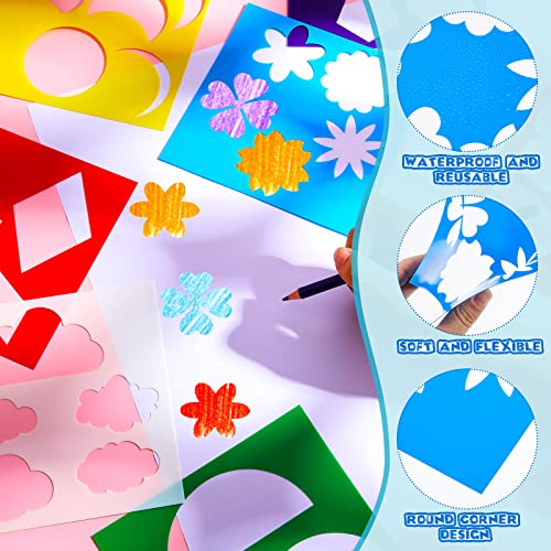 Epakh 16 Pcs Geometric Shape Stencils Set, 5.9 x 5.9 Inches, Classic Style - color: Classic Style, size: 5.9 x 5.9 Inches