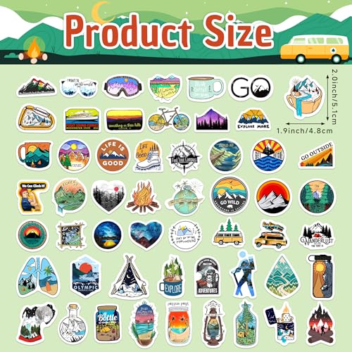 70 Pcs Glow in The Dark Adventure Hiking Camping Water Bottle Stickers - color: Luminescent-385kshr
