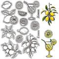 CRASPIRE Cute Rubber Clear Stamps Lemon Fruit Juice Plant Flower Transparent Silicone Seals Handmade Summer for Journaling Card Making Decor Embossing DIY Craft Scrapbooking Photo Album - style: Lemon