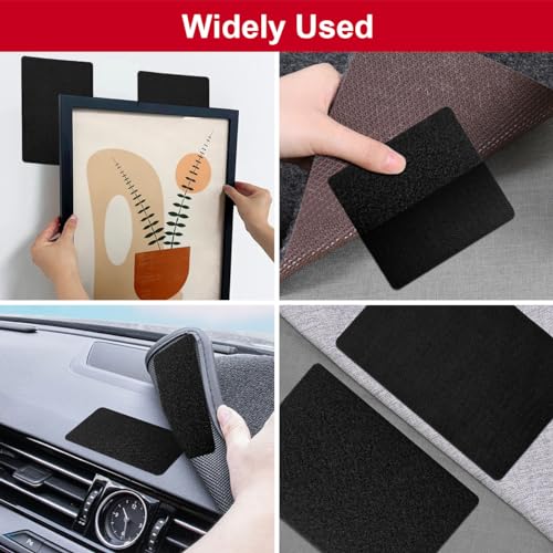 4x6 inch Hook and Loop Strips with Adhesive, Nylon Heavy Duty Hook and Loop Tape, Excellent Grip, Interlocking Tape,for Sewing, Crafting,DIY,Wall Adhesive Strips - 6 Sets - size: 6 Sets - 4 inch x 6 inch Black