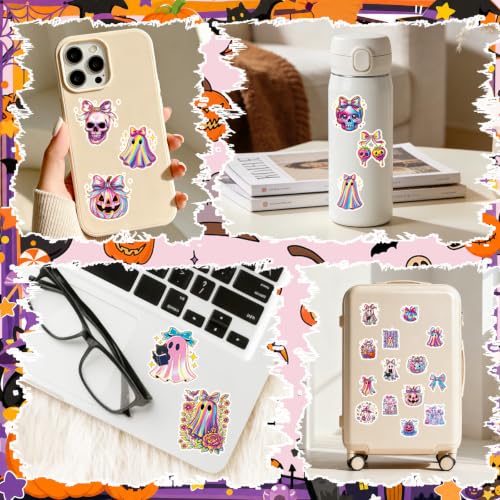 Halloween Cute Party Favors - 50 Pcs Stickers Gift for Kids Girls - style: Halloween Iridescent