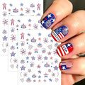 3 Pcs 4th of July Nail Stickers for Nail Art 3D Self Adhesive Independence Day Nail Art Stickers American Flag Star Fireworks Nail Decals Fourth of July Design Sticker Holiday Manicure Decor for Women - style: stars fireworks