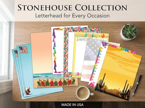 Stonehouse Collection Colorful Crayon Letterhead, 8.5" x 11", 60 Sheets | Ideal for Home & Office. Premium 60lb Matte Paper, 92 Brightness for Vivid Color Printing, USA Made - color: Crayons