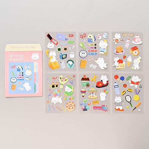 Monolike Removable The Daily Life of gureum Sticker Set- 6 Illustration Design Sticker - color: The Daily Life of Gureum