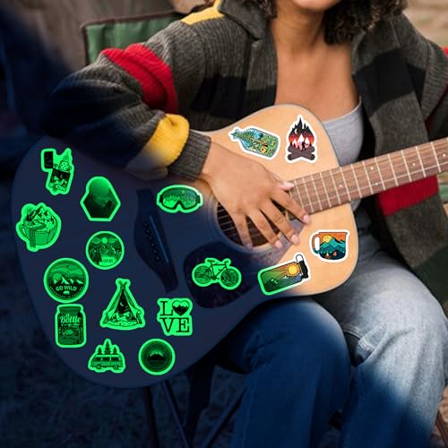 70 Pcs Glow in The Dark Adventure Hiking Camping Water Bottle Stickers - color: Luminescent-385kshr