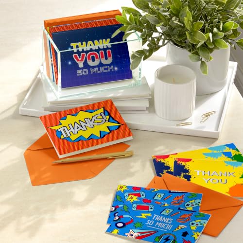 Hallmark Thank You Cards, Assorted 24-Pack (Comic Book & Gamer Designs) - size: 716, style: Thank You Notes