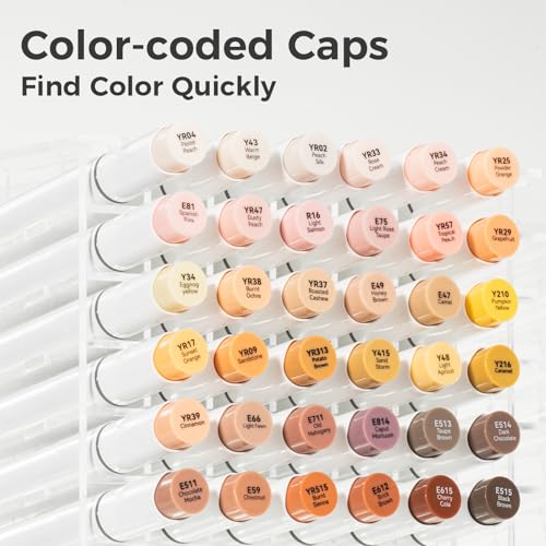 Ohuhu Alcohol Markers 24 Skin-tone Colors Brush Tip for Adults Portrait | AP Certified Refillable Art Marker, Brush& Chisel Dual Tips Alcohol-based for Artist Beginner Drawing Illustration, Honolulu - style: Chisel & Brush