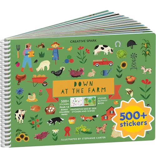 Cupkin Farm Animal Coloring & Sticker Activity Book | 500+ Stickers - color: Down at the Farm