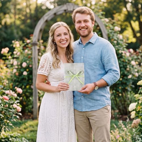 100 Pcs Pre Folded Floral Vellum Jackets for 5x7 Invitations, Wedding Translucent Vellum Paper with Ribbon, Envelope Liners for Wedding Bridal Baby Shower Birthday Mother Event(Sage Green) - color: Sage Green