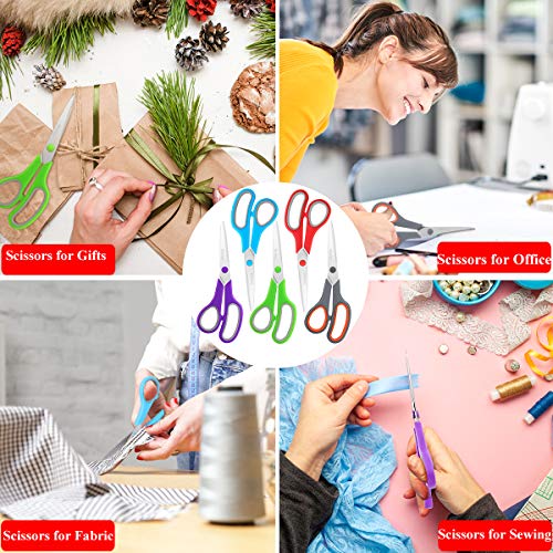 Scissors Bulk Set of 25-Pack, Niutop 8" Multipurpose Sharp Sewing Craft Shears Fabric Scissors for Office Home High/Middle School Student Office Teacher Supplies, Comfort-Grip Right/Left Handles - color: 25 Packs