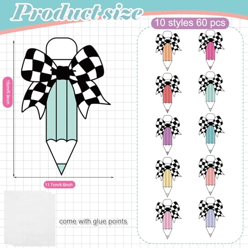 Chuangdi 60 Pcs Backpack Cutouts Pencil for Classroom - style: Pencil